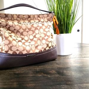 Coach Khaki/Mahogany Park Signature Hobo Bag F23279